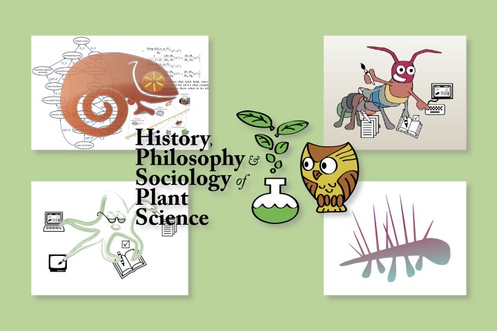 Some sample logos: semitransparent chameleon blending in different subjects/backgrounds, multitasking octopus drawing typing and proofreading at once, nursery-school type centipede with many tools, a Hallucigenia (Burgess Shale fossil), and an owl observing plant science in action